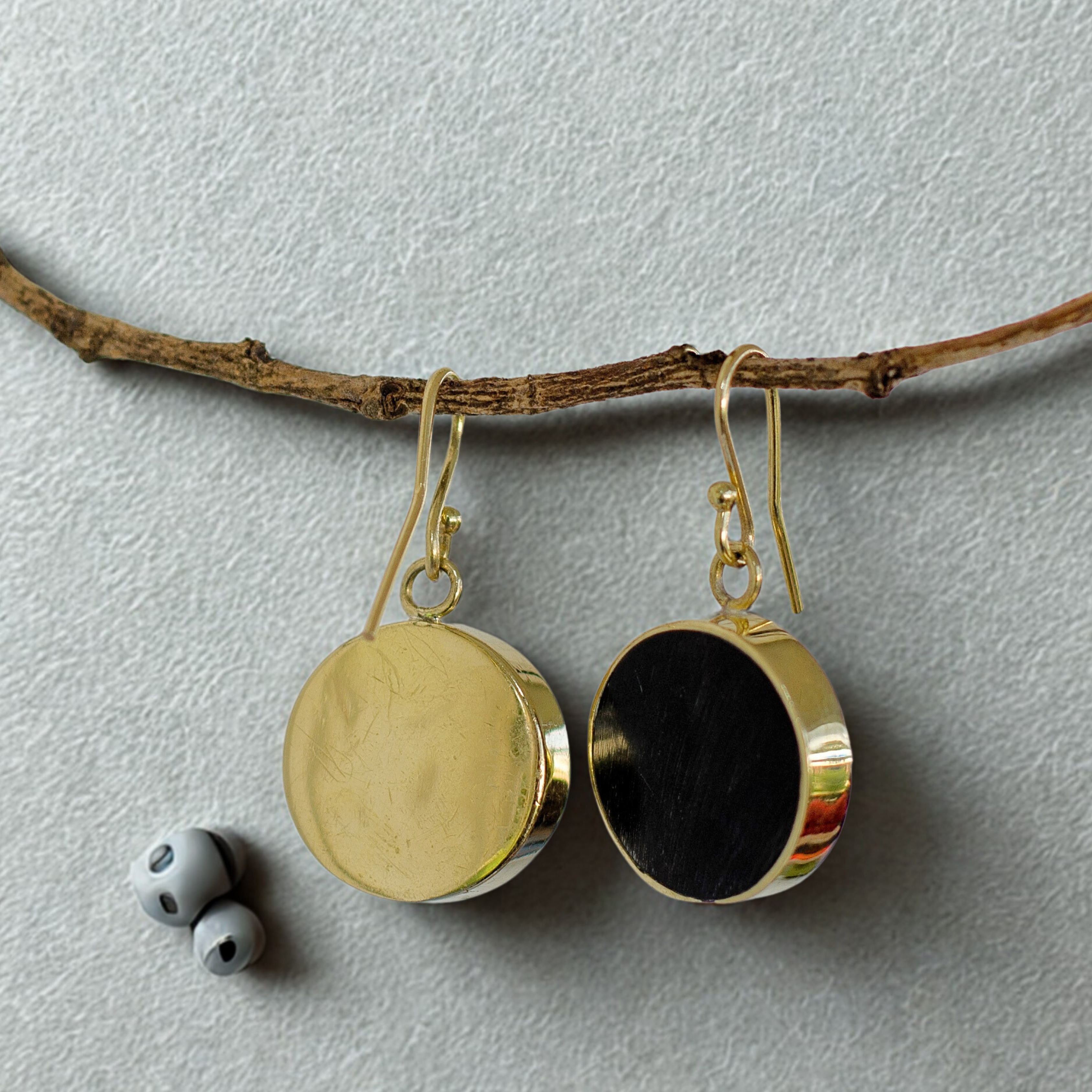 Duo Tone Circle Earrings