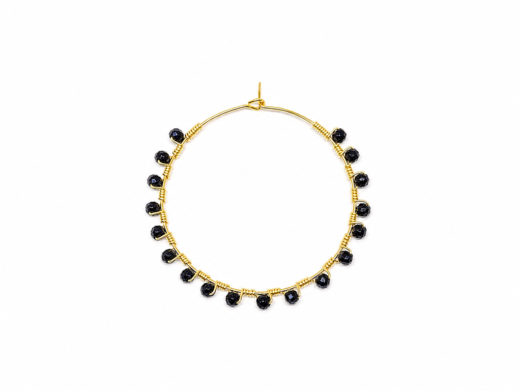 Purple Sandstone 18K gold-plated hoops earrings