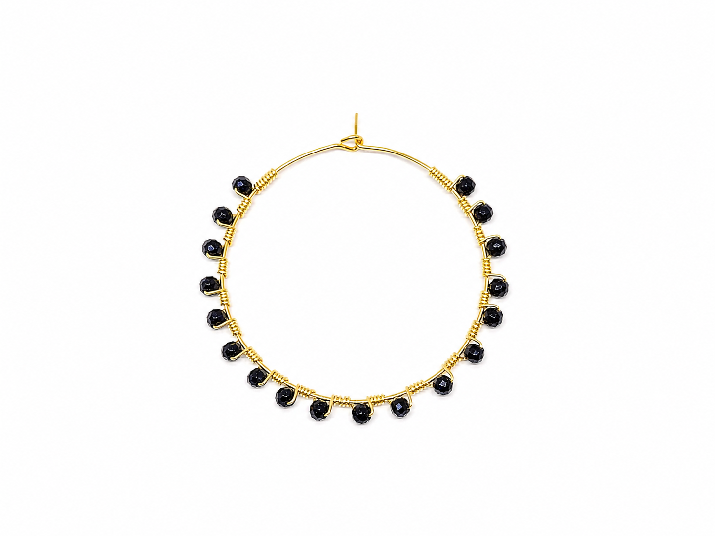 Purple Sandstone 18K gold-plated hoops earrings