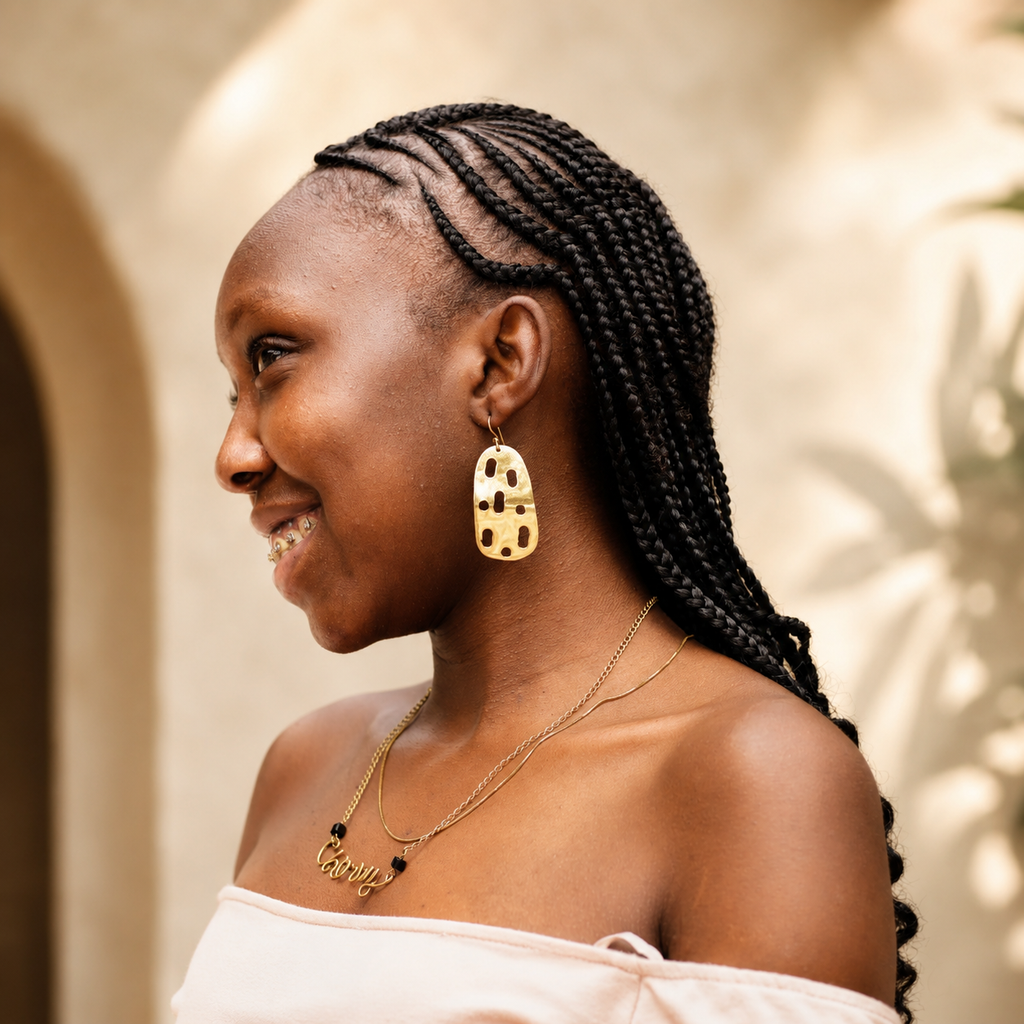 Chebet Mutai Shaba Luxe Brass Earrings