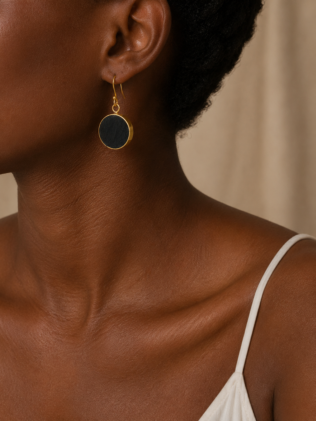 Duo Tone Circle Earrings
