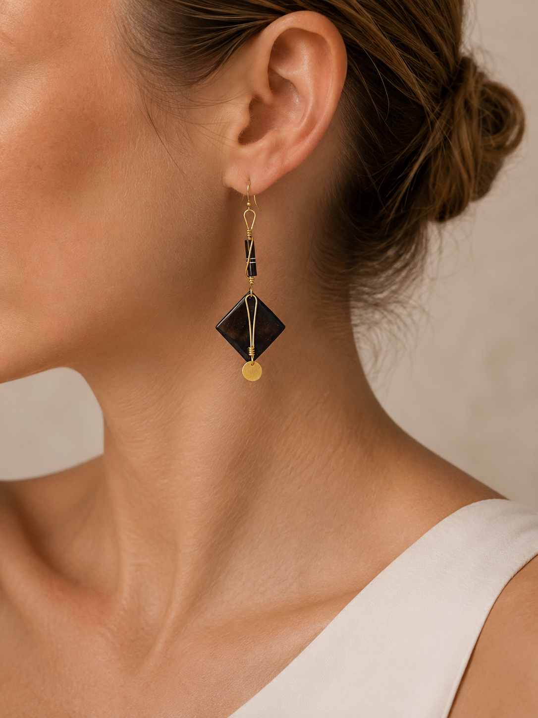 Mraba cow horn earrings