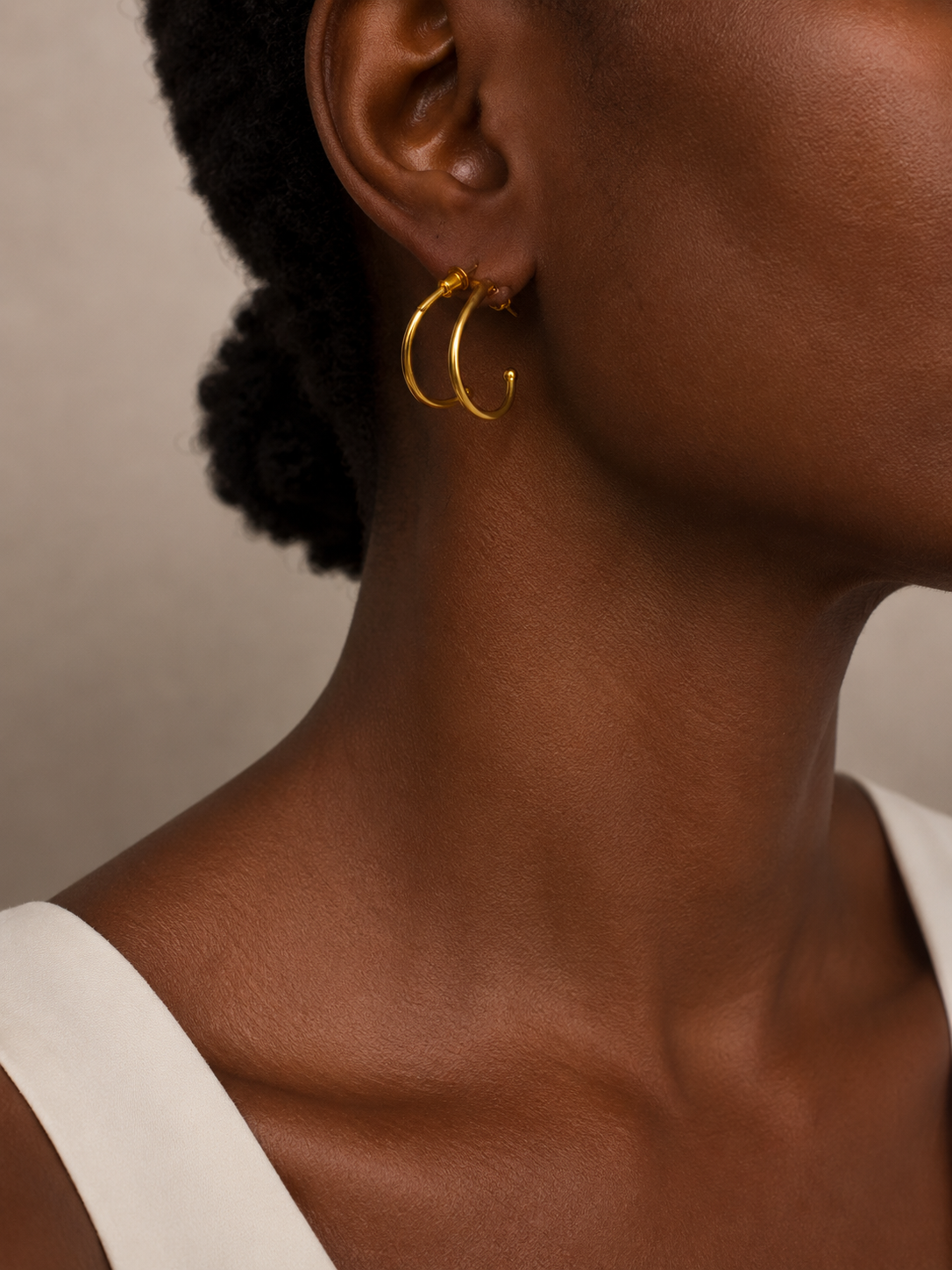 Papi Double Curve Earring - Handmade Brass Jewelry