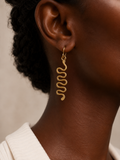Ubu Snake Earring – Handcrafted Brass Jewelry