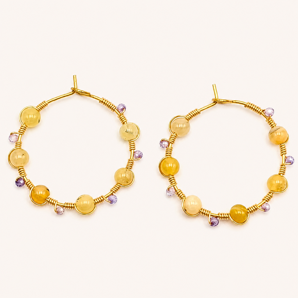 Wildflower Spirit 18K gold plated hoops