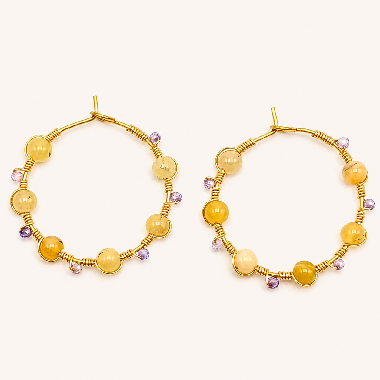 Wildflower Spirit 18K gold plated hoops