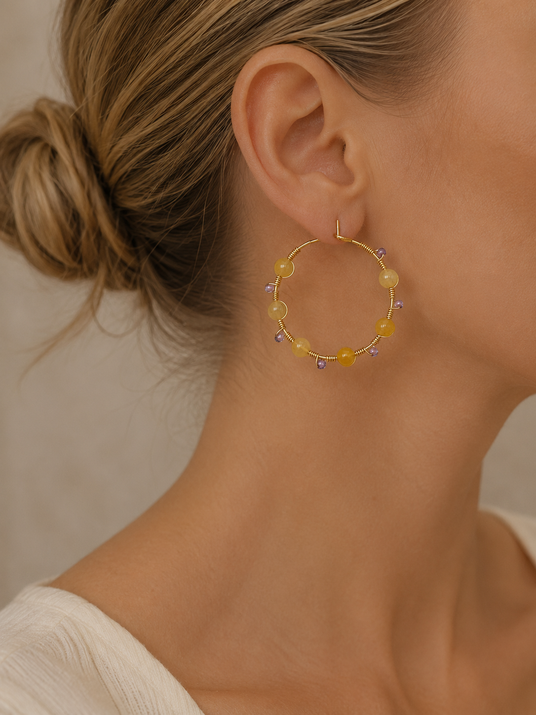 Wildflower Spirit 18K gold plated hoops