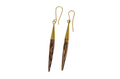 Brass and Wood Dangled Earrings with Black Detail
