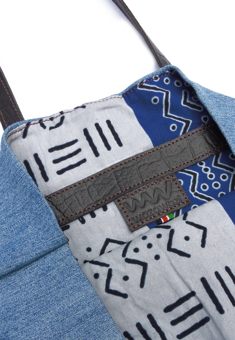 Chebet Mutai One of A Kind Recycled Denim Draw Tote Bag