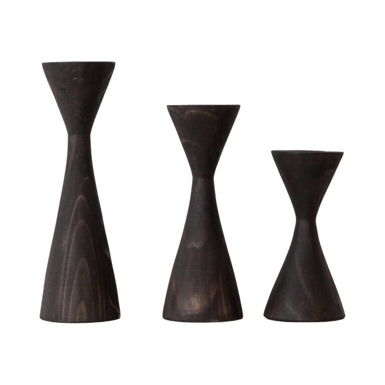 Minimalist Wooden Candle Holders - Geo Tapered