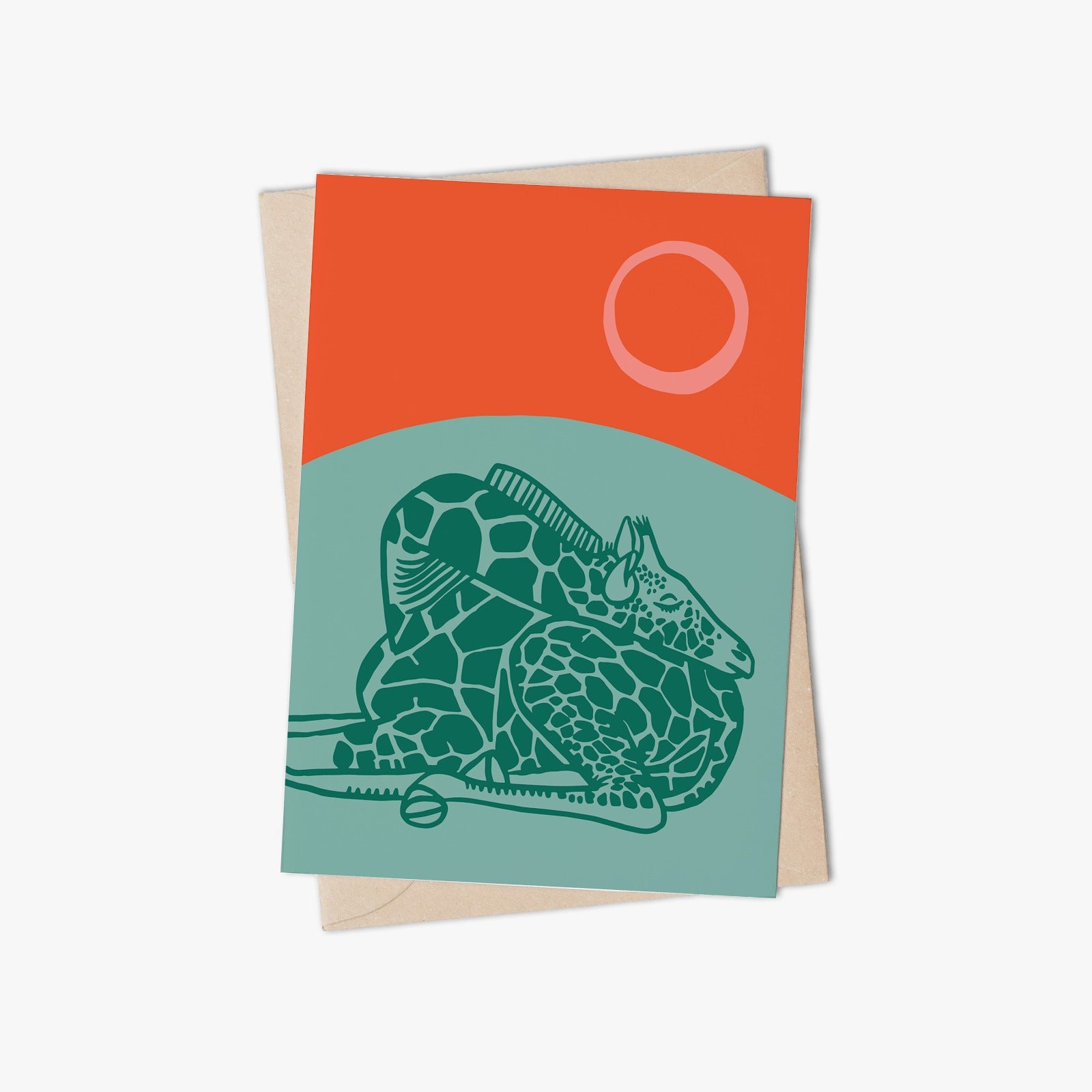 Greeting Cards - Sleeping giraffe