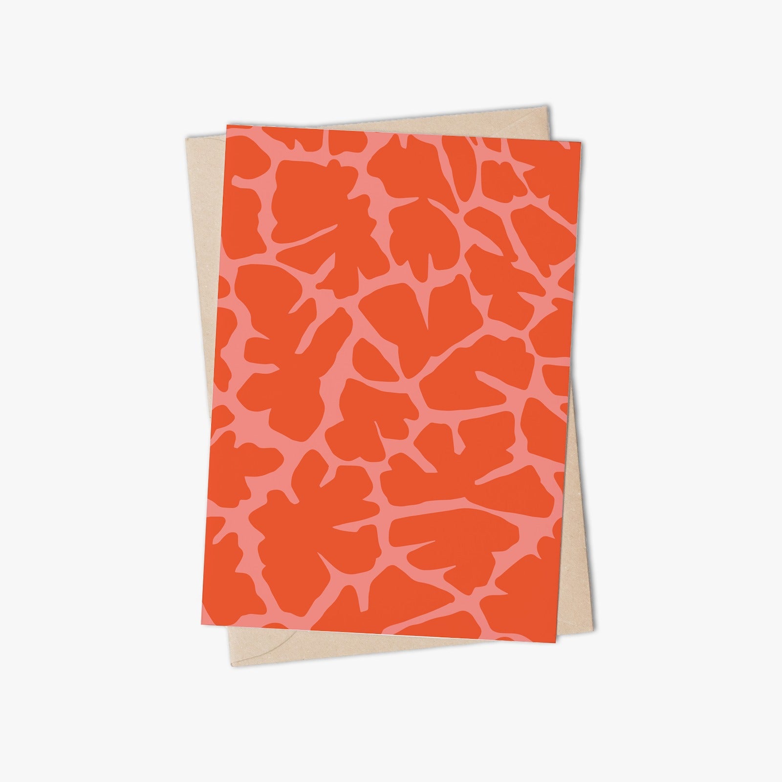 Greeting Cards - Giraffe pattern – red