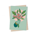 Greeting Cards - Love flowers sage