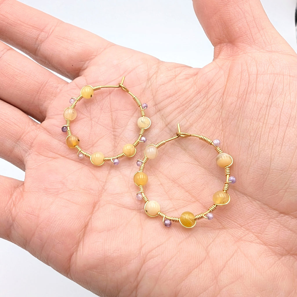 Wildflower Spirit 18K gold plated hoops