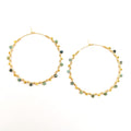 African Turquoise Hoops 18K real gold-plated hoops