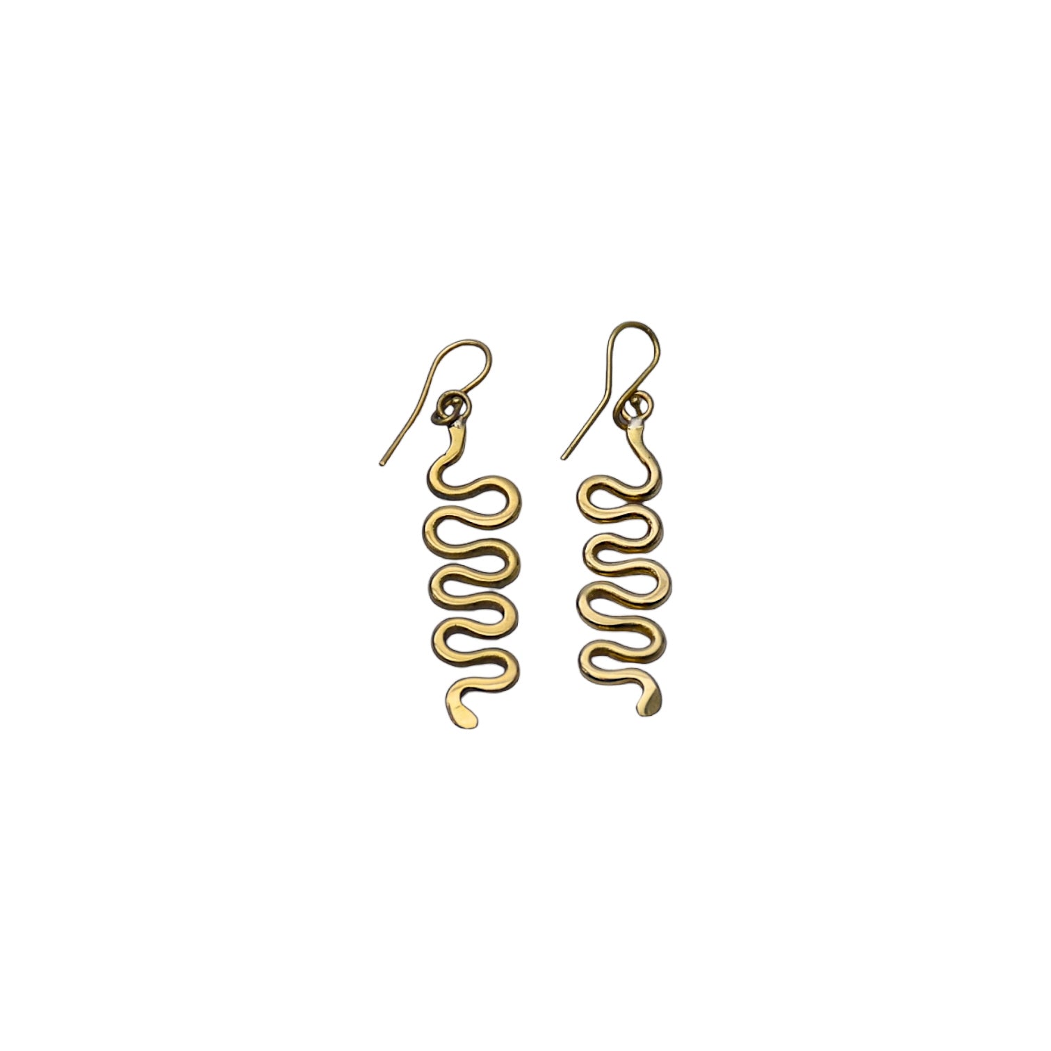 Ubu Snake Earring – Handcrafted Brass Jewelry