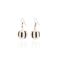 Ball Beaded Earrings - Black and White