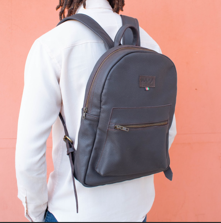 Amira Mocca Leather Backpack
