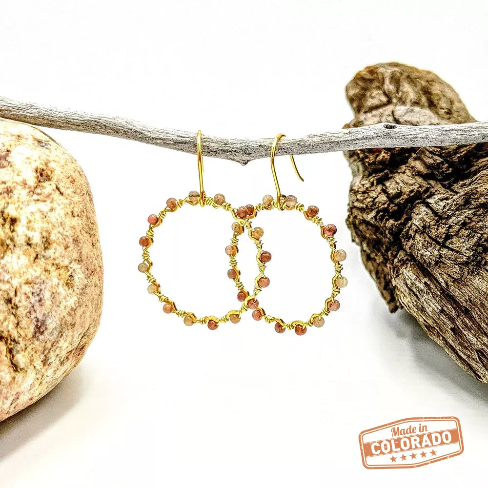 Rose of the Inca 18K gold plated hoops