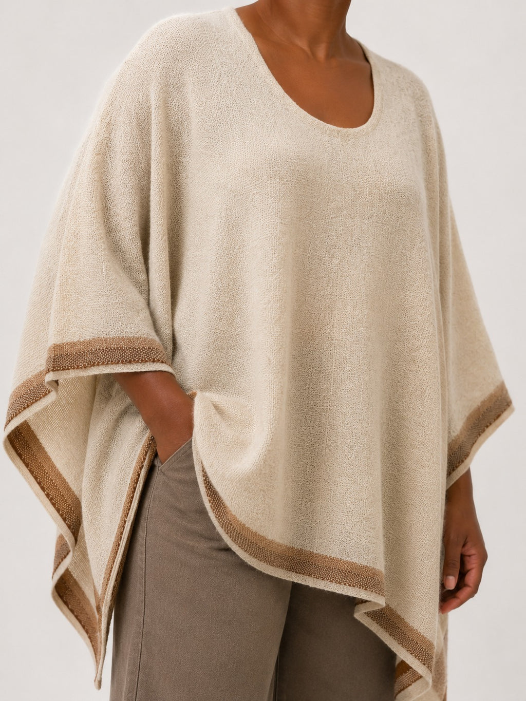 Luxury Women's Poncho - Beige