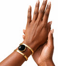 Handmade Glass & Brass Statement Bracelet
