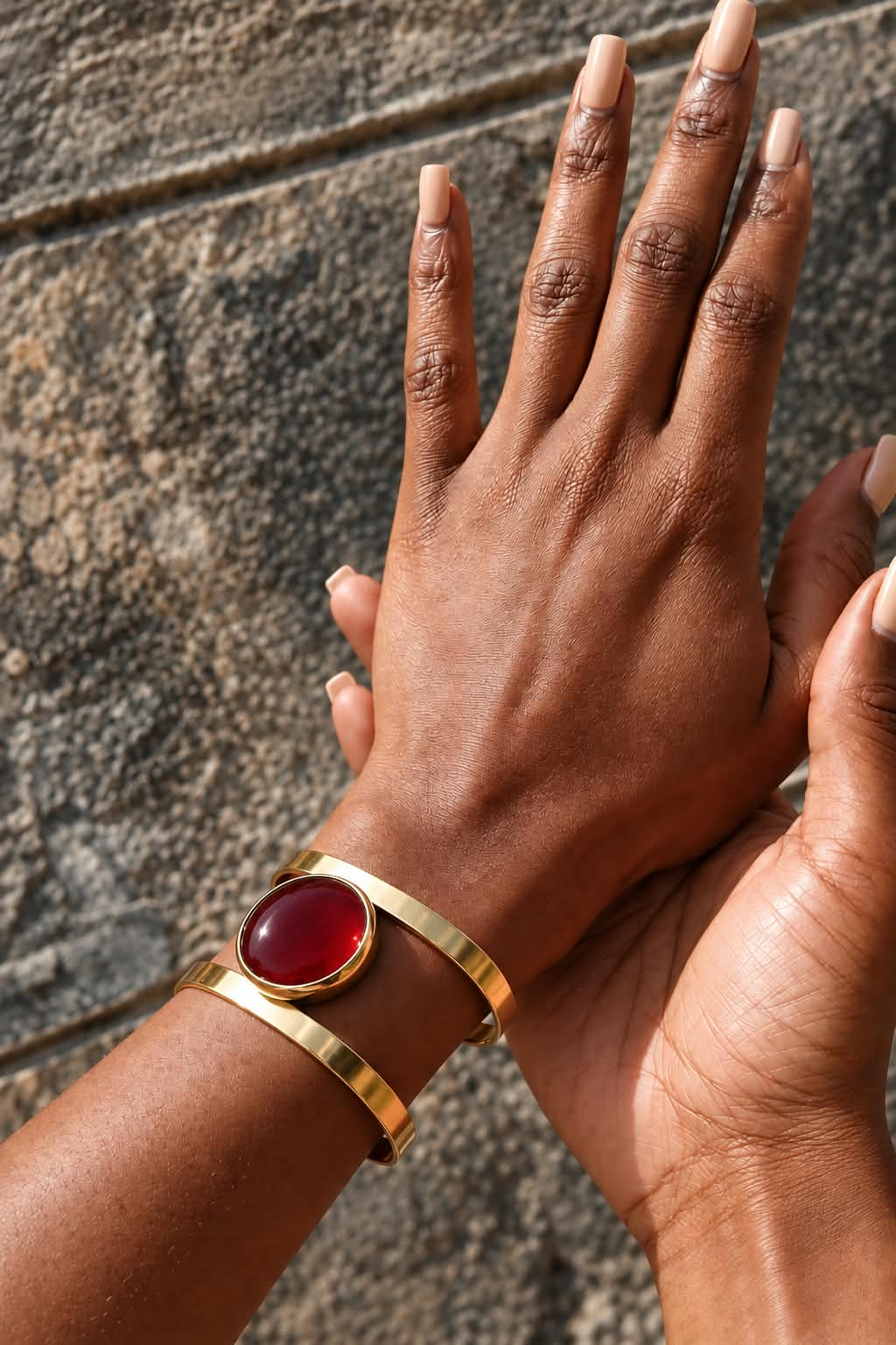 Handmade Glass & Brass Statement Bracelet
