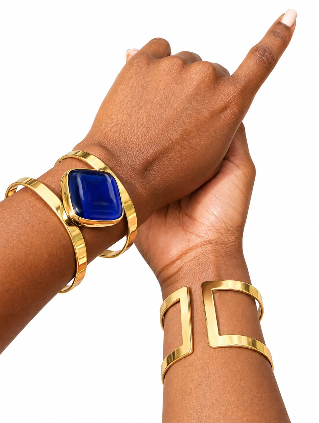 Handmade Glass & Brass Statement Bracelet