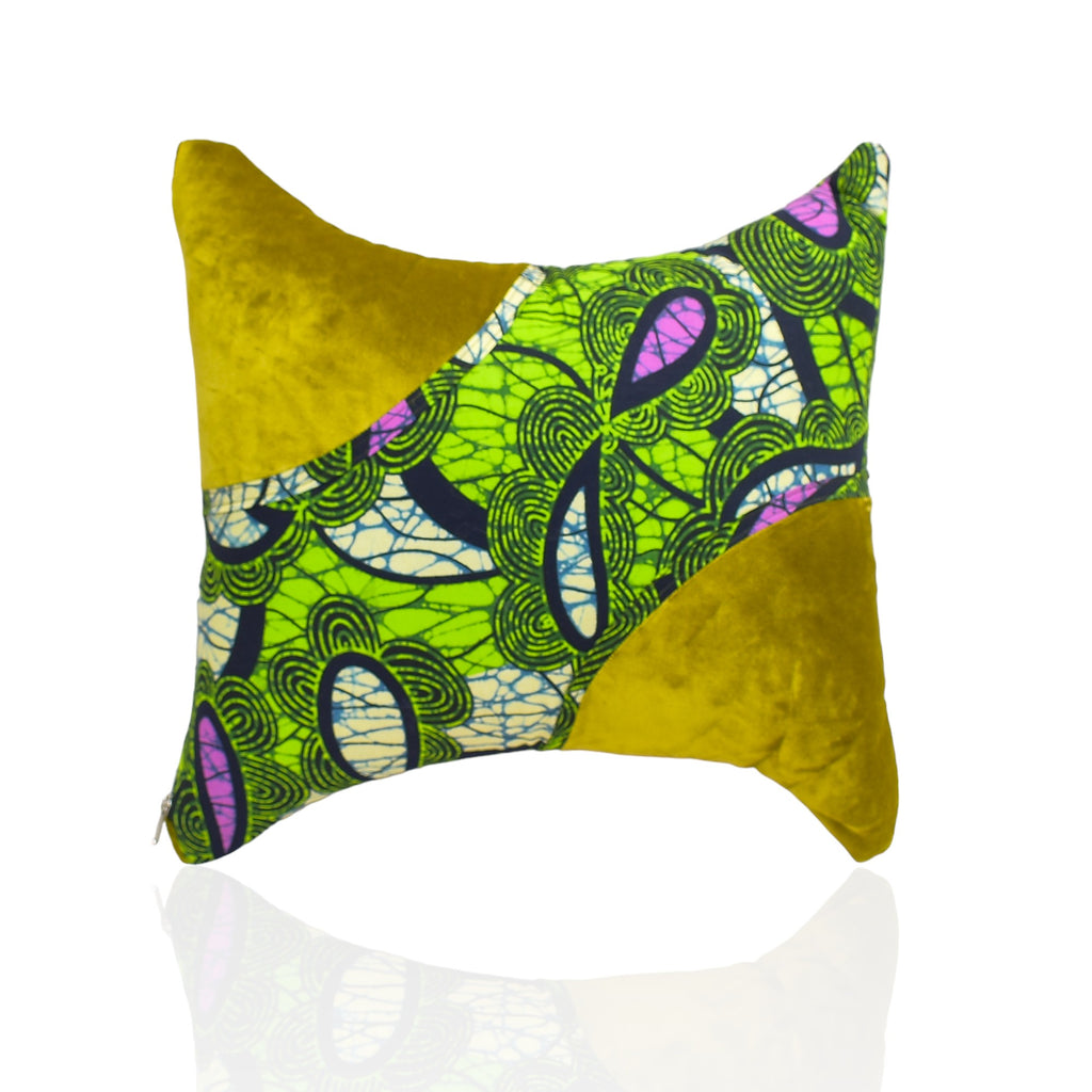 Mali African print cushion with velvet